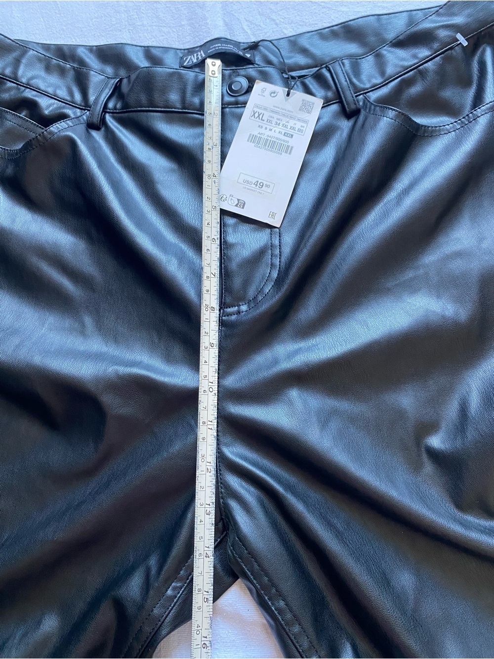 Zara Faux Leather Black Pants SZ XXL, Casual, elegant, classic - Picture 14 of 15